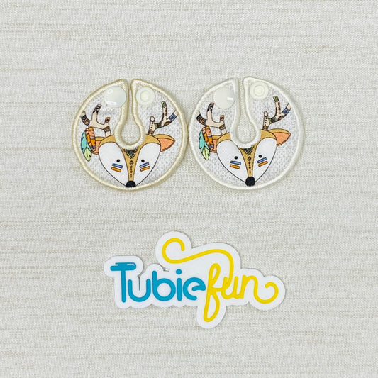 G-Tube Button Pad Cover - Deer Faces