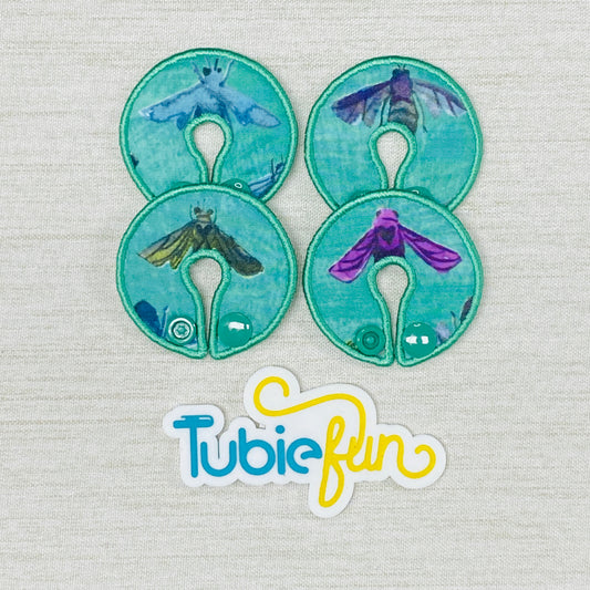 G-Tube Button Pad Cover - Moths on Green