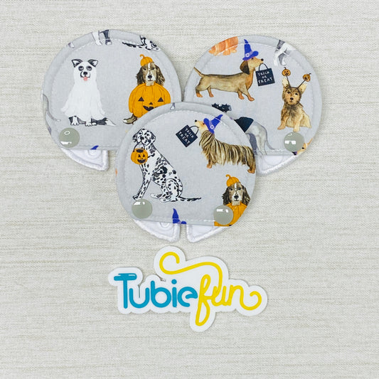 Covered Button Pad - Halloween Dogs