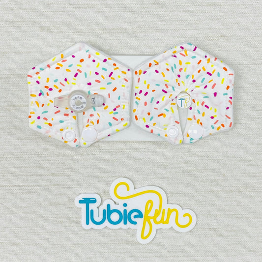 Hexagon G-Tube Button Pad Cover - Sprinkles