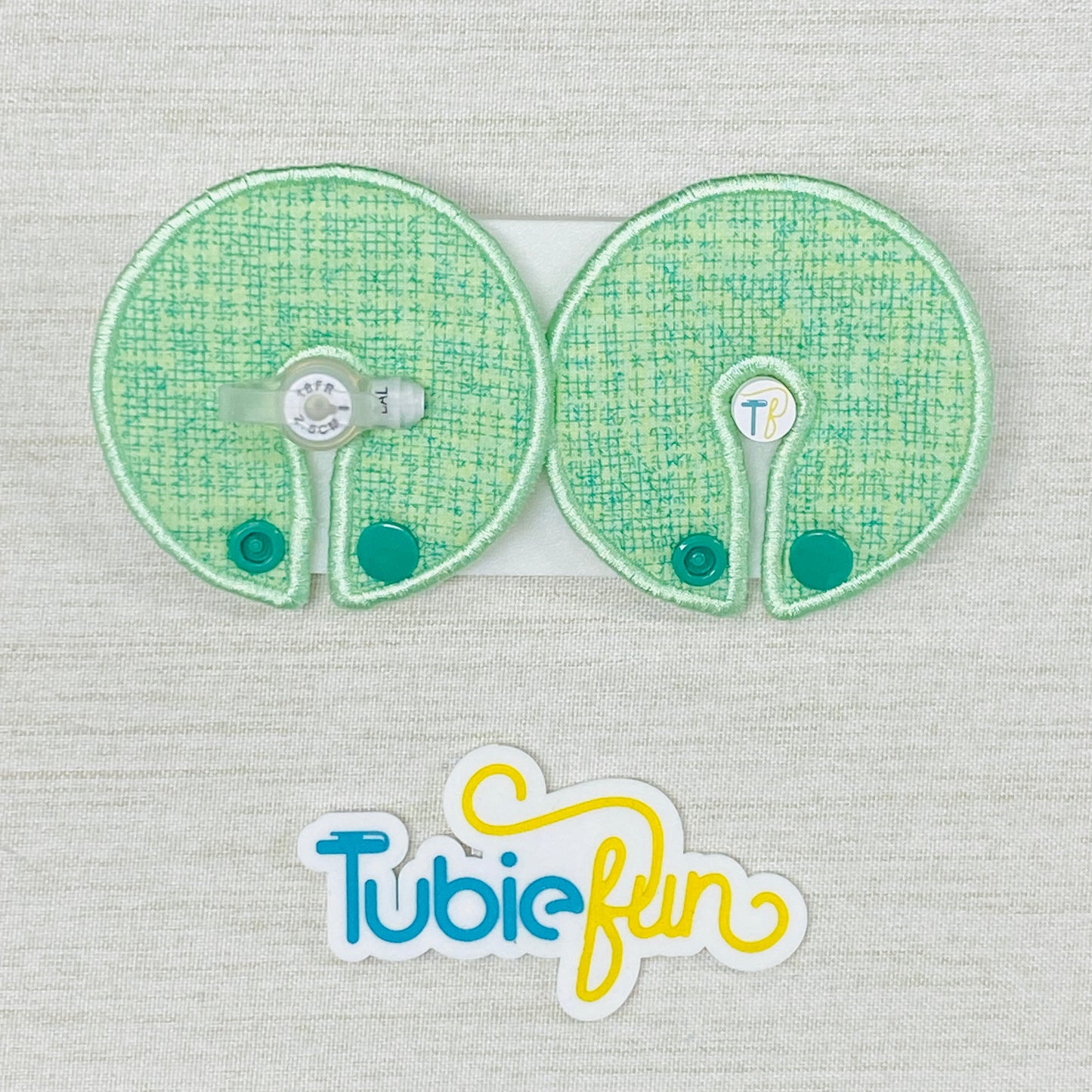 Button Pad Cover Large - Green Patterned