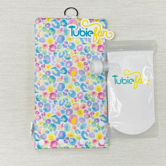 Insulated Milk Bag Suitable for Reusable Pouches - Kasey Rainbow Pastel Leopard