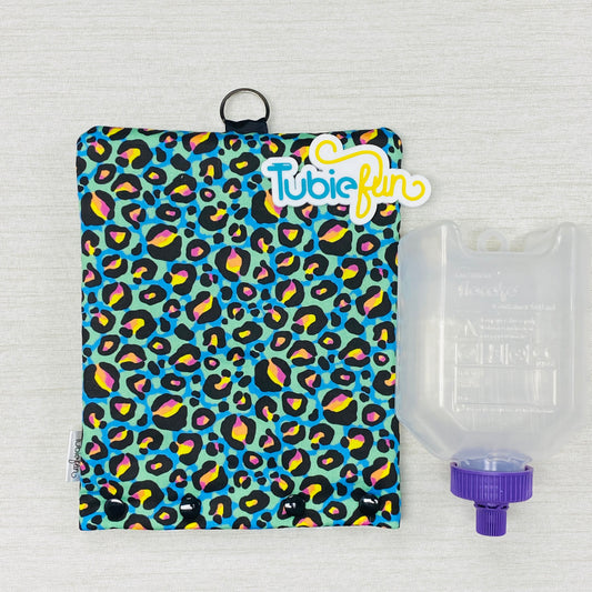 Insulated Milk Bag Suitable for 500ml Flocare Bottle in - Kasey Rainbow Neon Leopard