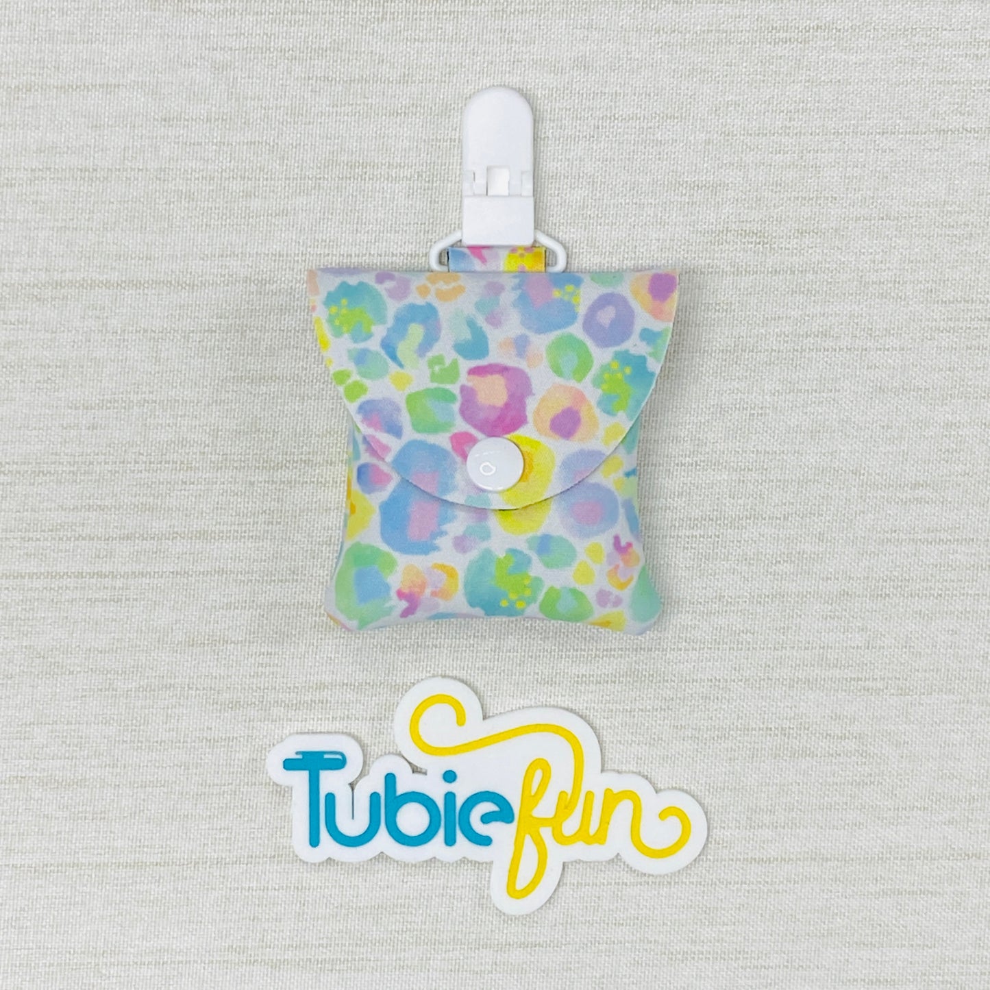 Neoprene Tubing Pouch - Kasey Rainbow Pastel Leopard