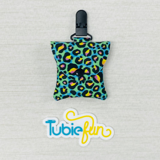 Neoprene Tubing Pouch - Kasey Rainbow Neon Leopard
