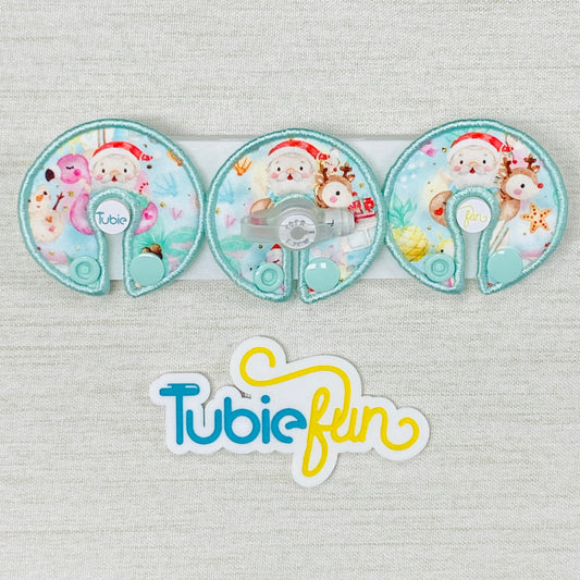 G-Tube Button Pad Cover - Beach Santa