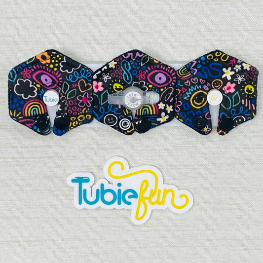 Mini Hexagon G-Tube Button Pad Cover - Kasey Rainbow Teenage Dream