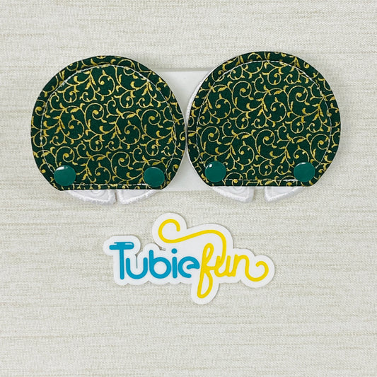 Covered Button Pad - Gold Vines