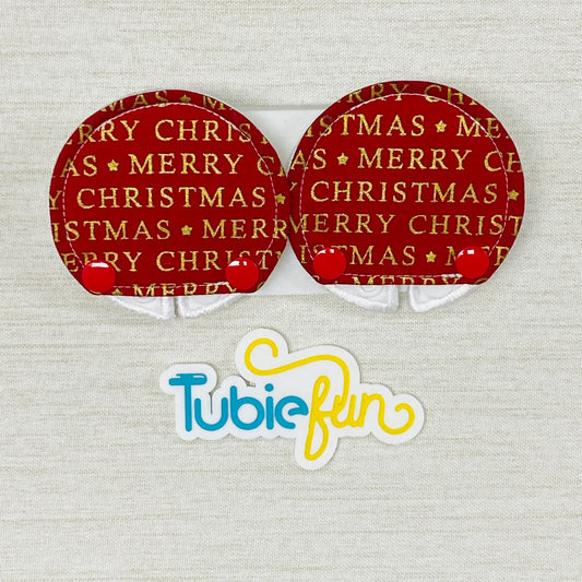 Covered Button Pad - Merry Christmas on Red