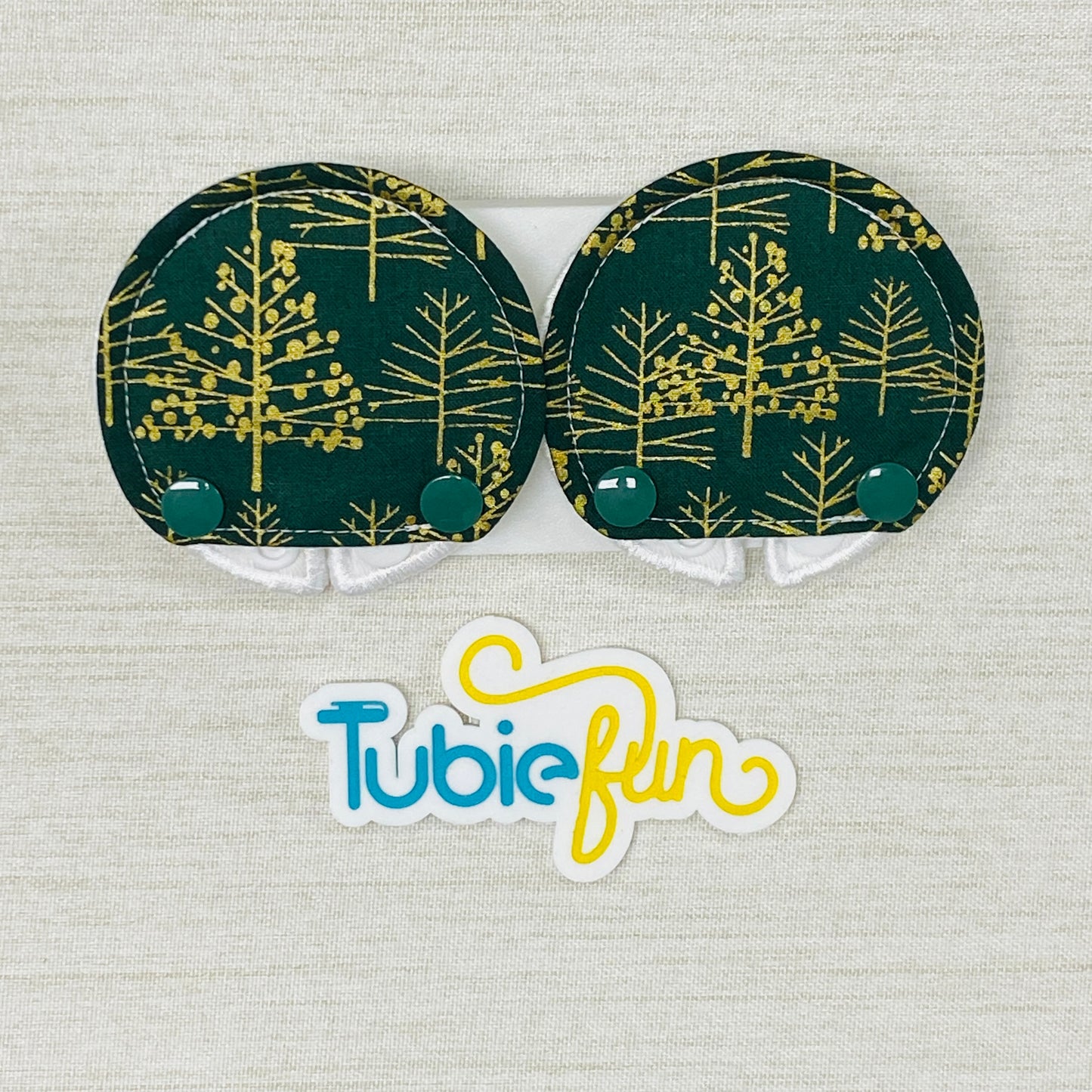 Covered Button Pad - Gold Trees