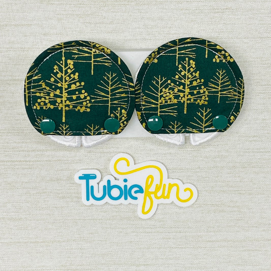 Covered Button Pad - Gold Trees