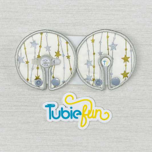 Button Pad Cover Large - Gold and Silver Stars