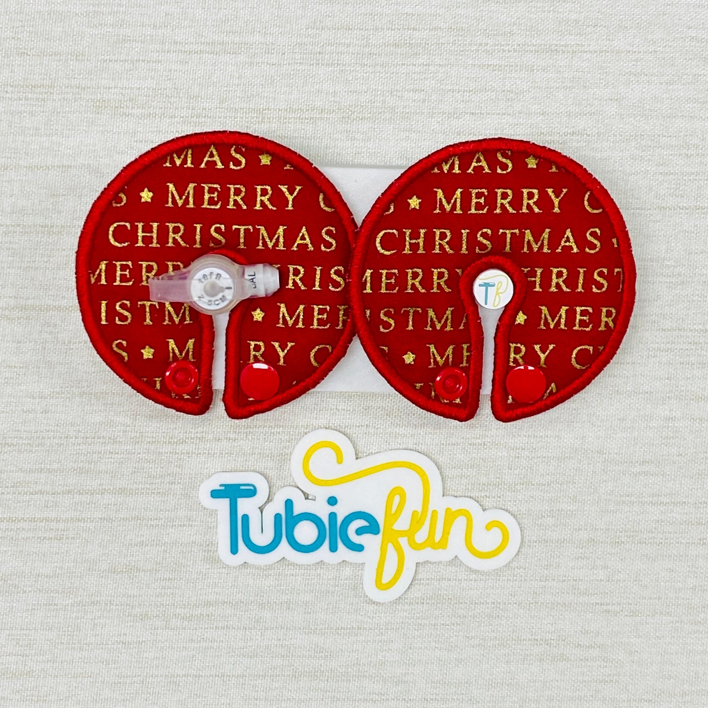 Button Pad Cover Large - Merry Christmas on Red