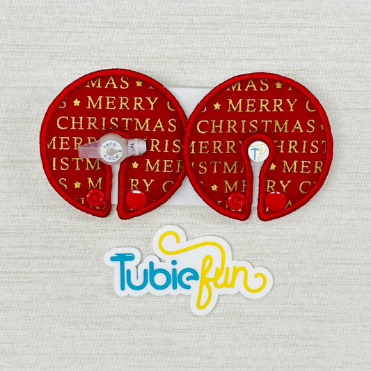 Button Pad Cover Large - Merry Christmas on Red