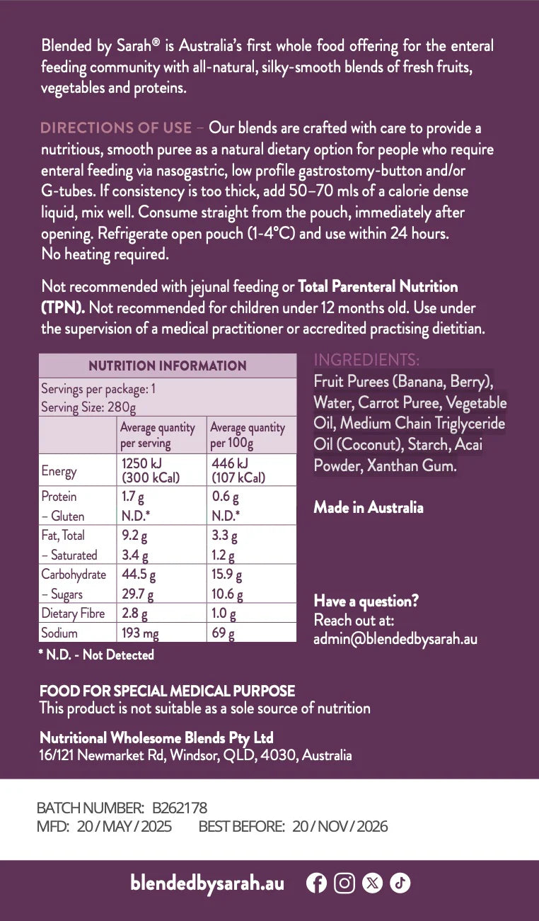 Blended by Sarah - Berry Smoothie Plant Based