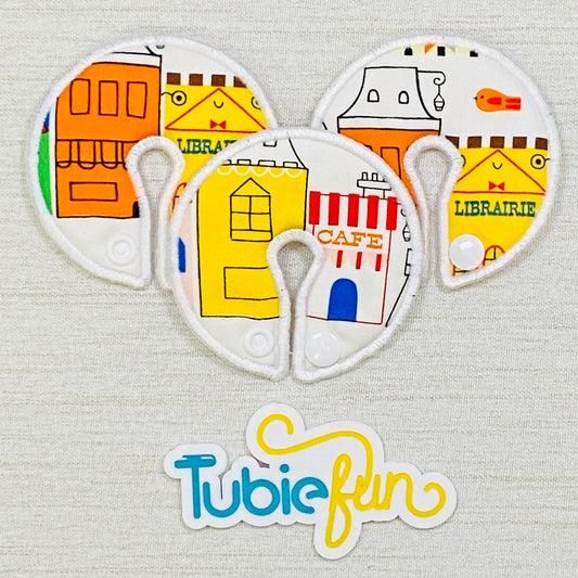Button Pad Cover Large - Buildings on White