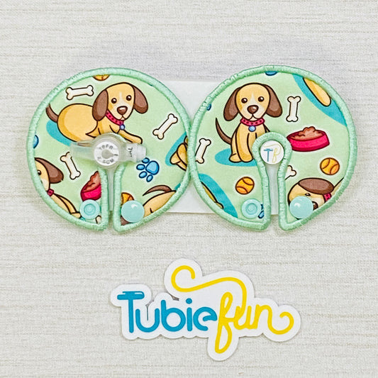 Button Pad Cover Large - Dog on Mint