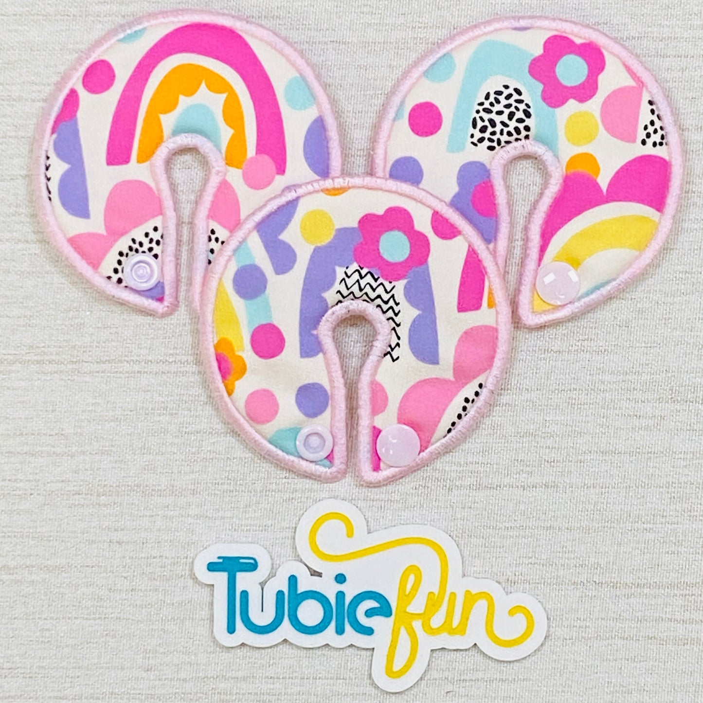 Button Pad Cover Large - Fun Rainbows