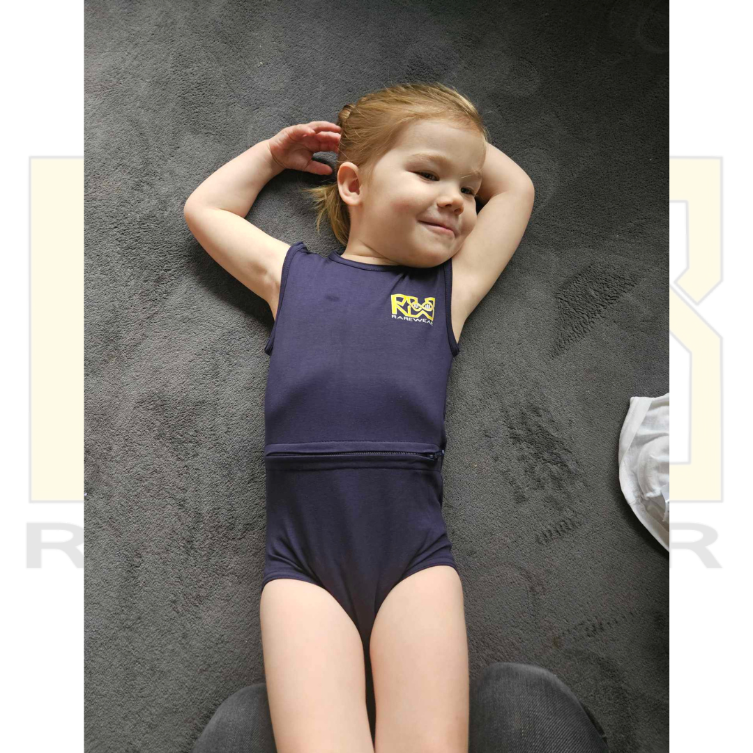 Navy OneEase Adaptive Onesie – lifestyle
