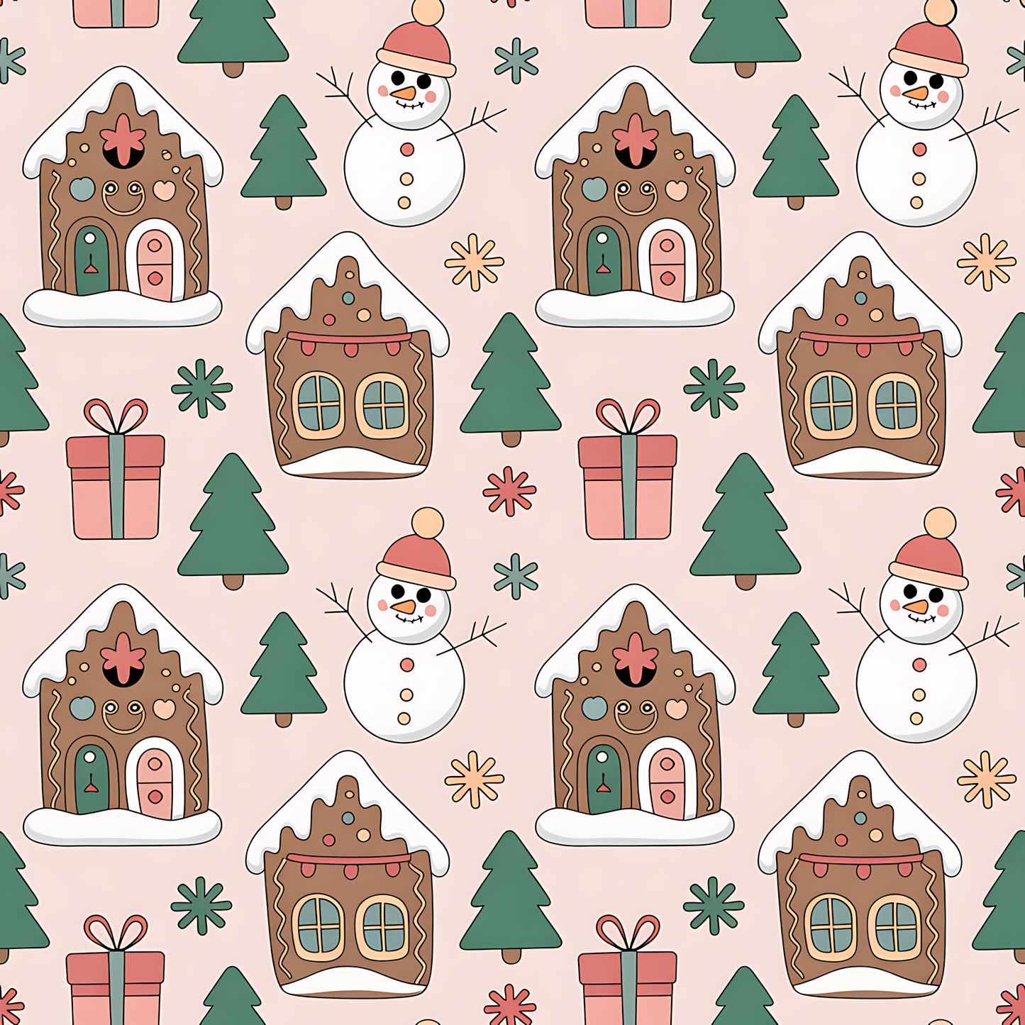 Nasogastric and Oxygen Tape - Gingerbread House and Snowman