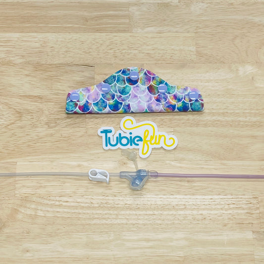 Feeding Tube Connection Cover - Purple Mermaid Scales