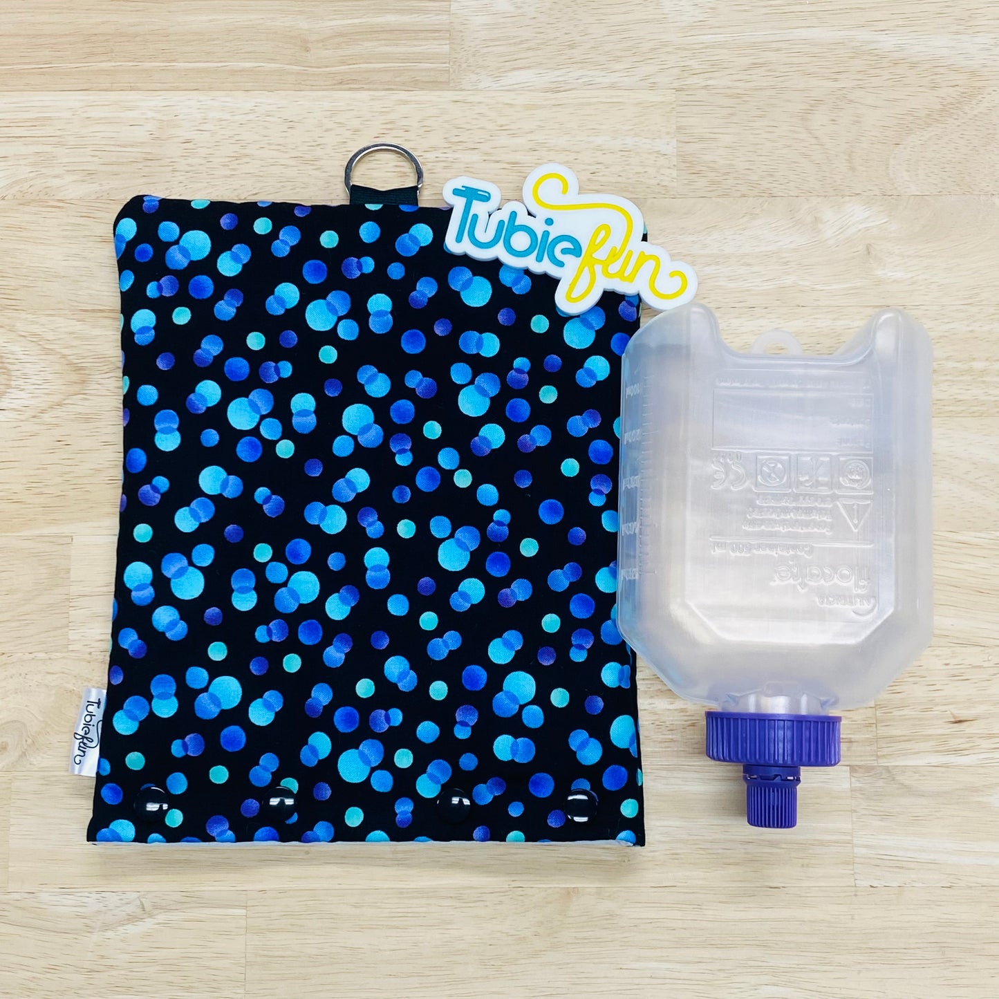 Insulated Milk Bag Suitable for 500ml Flocare Bottle in - Blue, Teal and Purple Dots