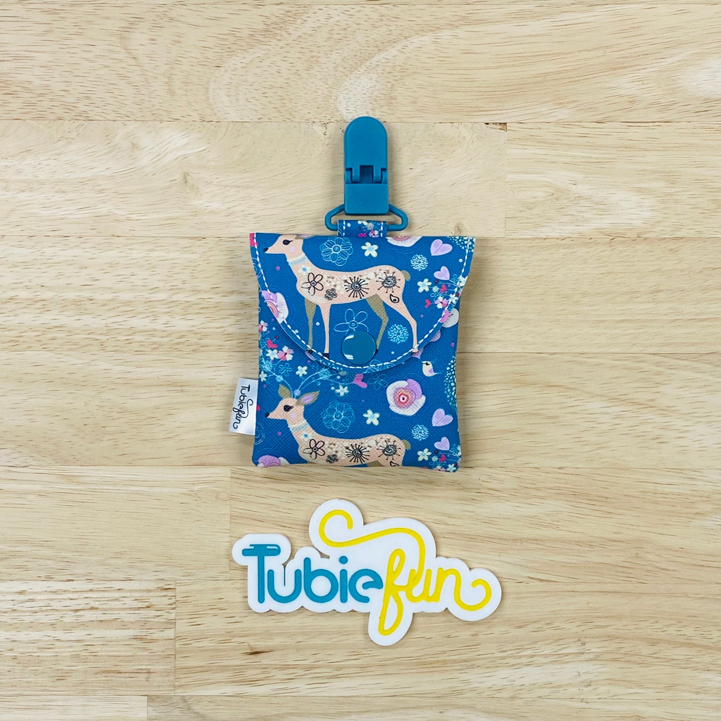 Tubing Pouch - Deer on Blue
