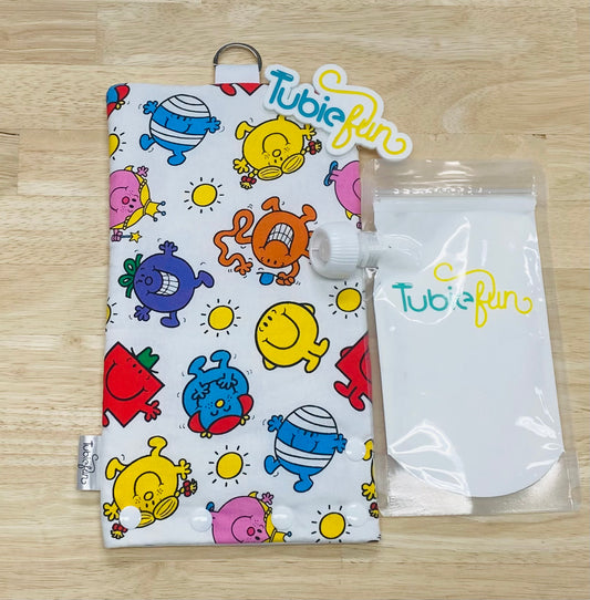 Insulated Milk Bag Suitable for Tubie Fun 500ml Reusable Pouches - Mr Men and Little Miss