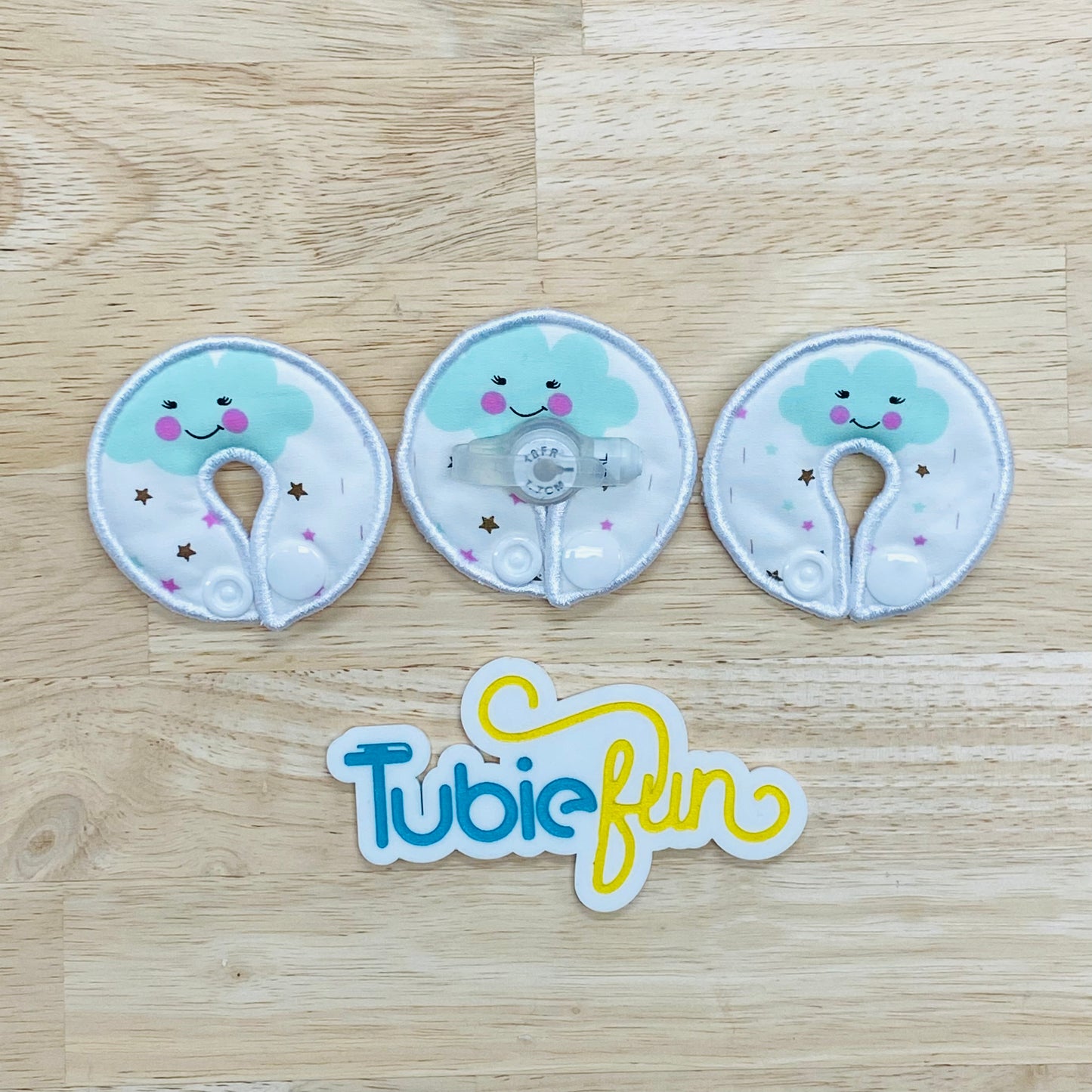 G-Tube Button Pad Cover - Clouds