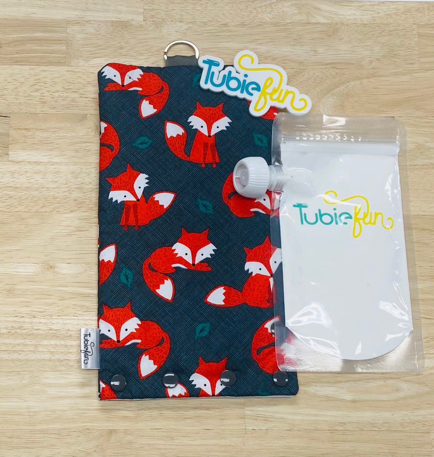 Insulated Milk Bag Suitable for Tubie Fun 500ml Reusable Pouches - Foxes