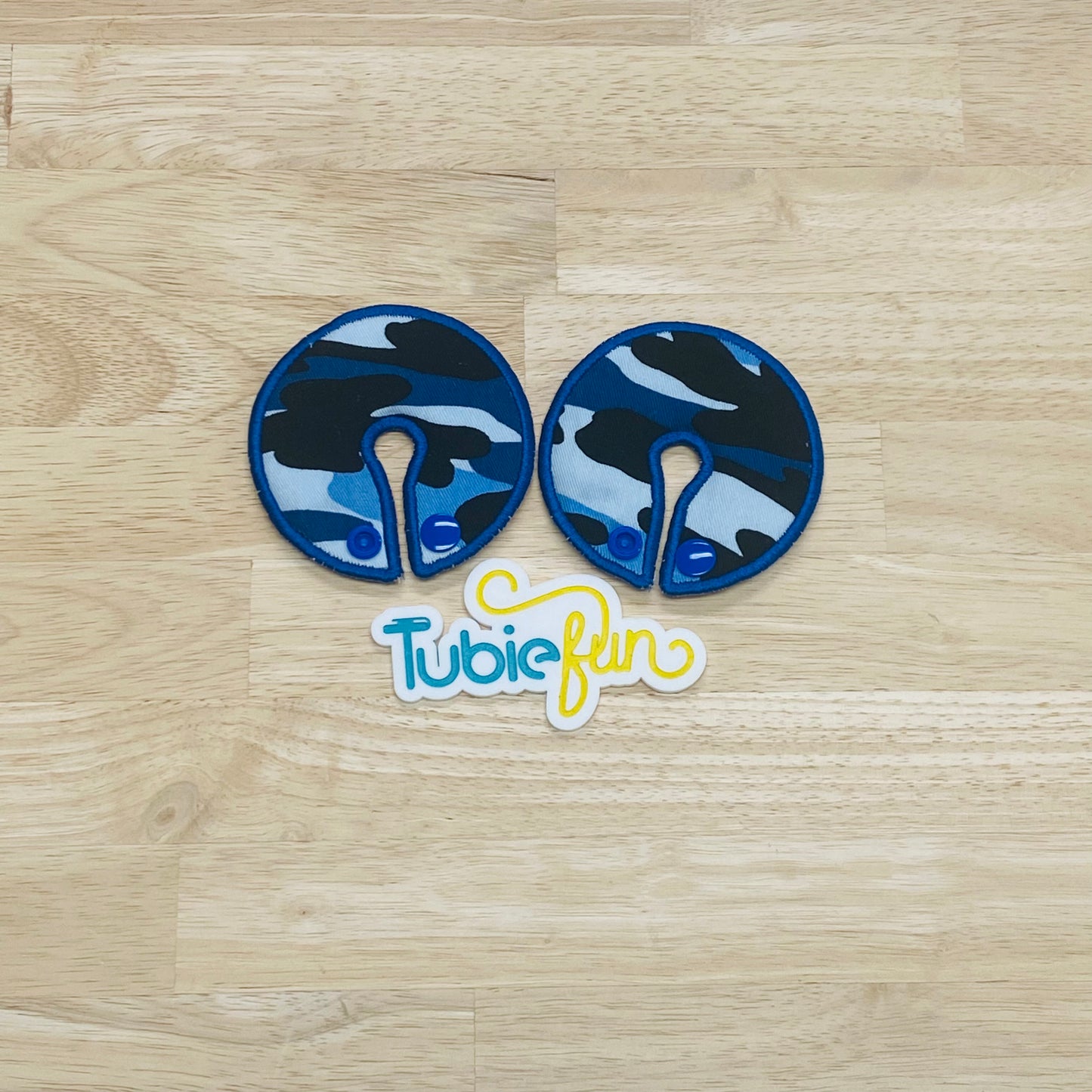 Button Pad Cover Large - Blue Camo
