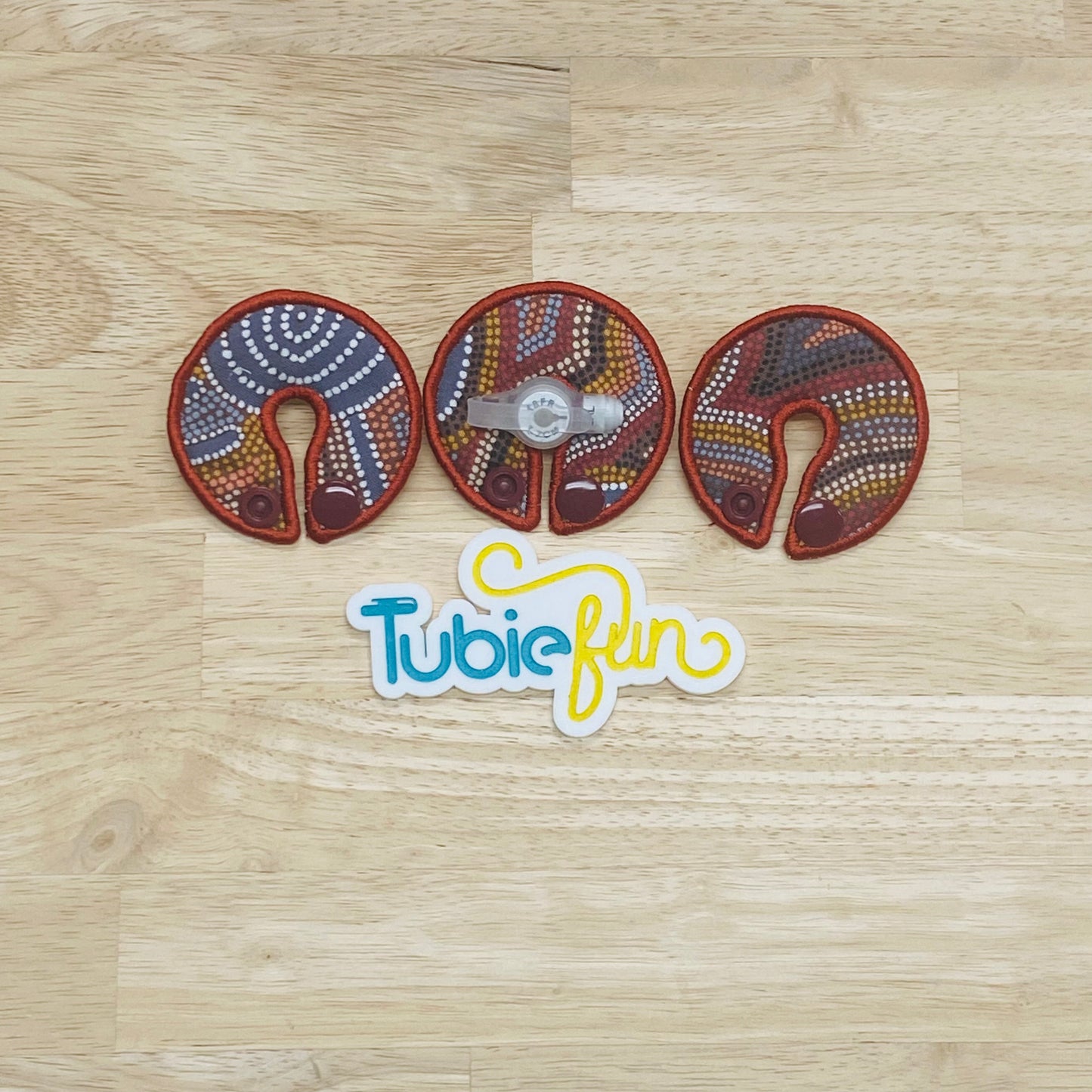 G-Tube Button Pad Cover - Brown Indigenous