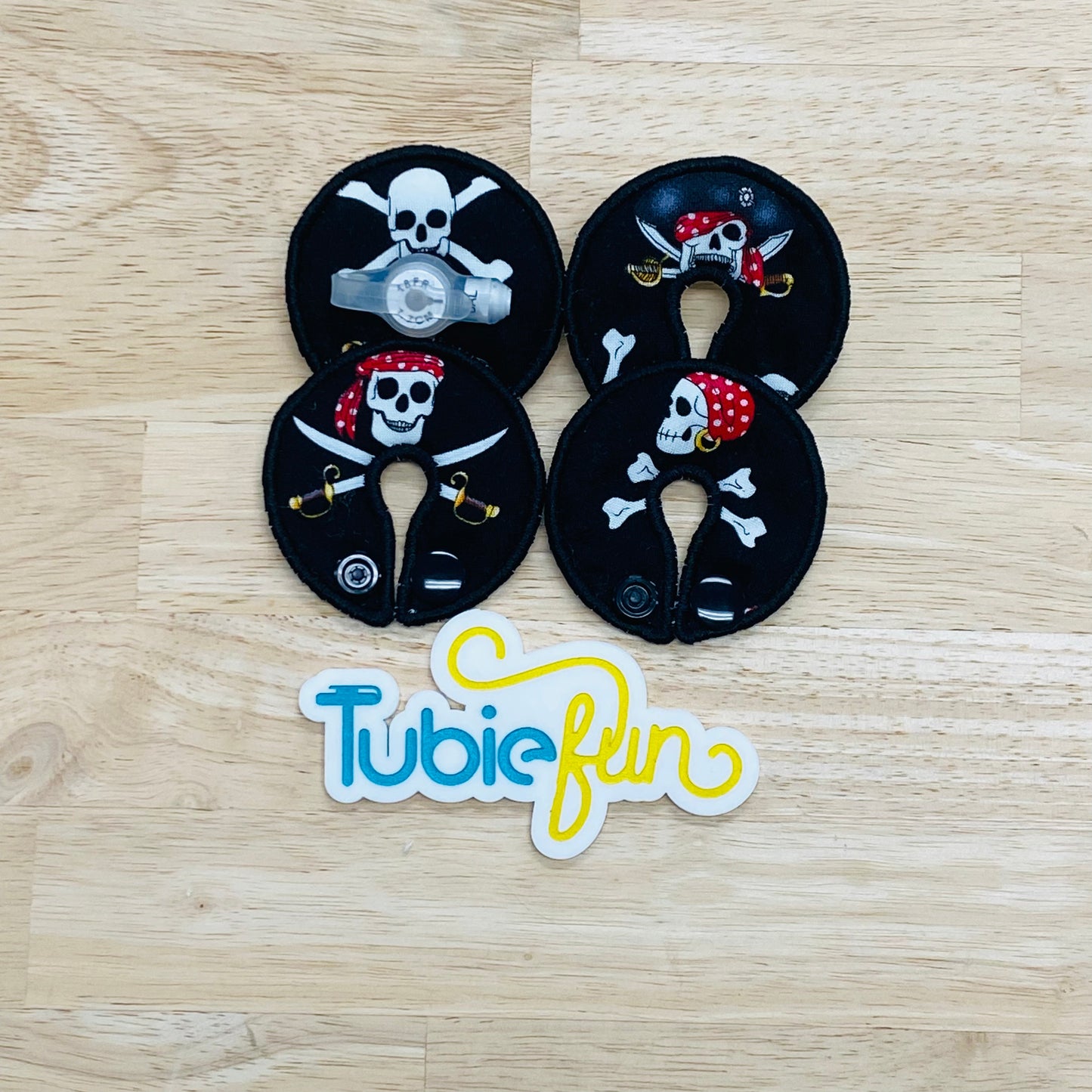 G-Tube Button Pad Cover - Pirate Skulls