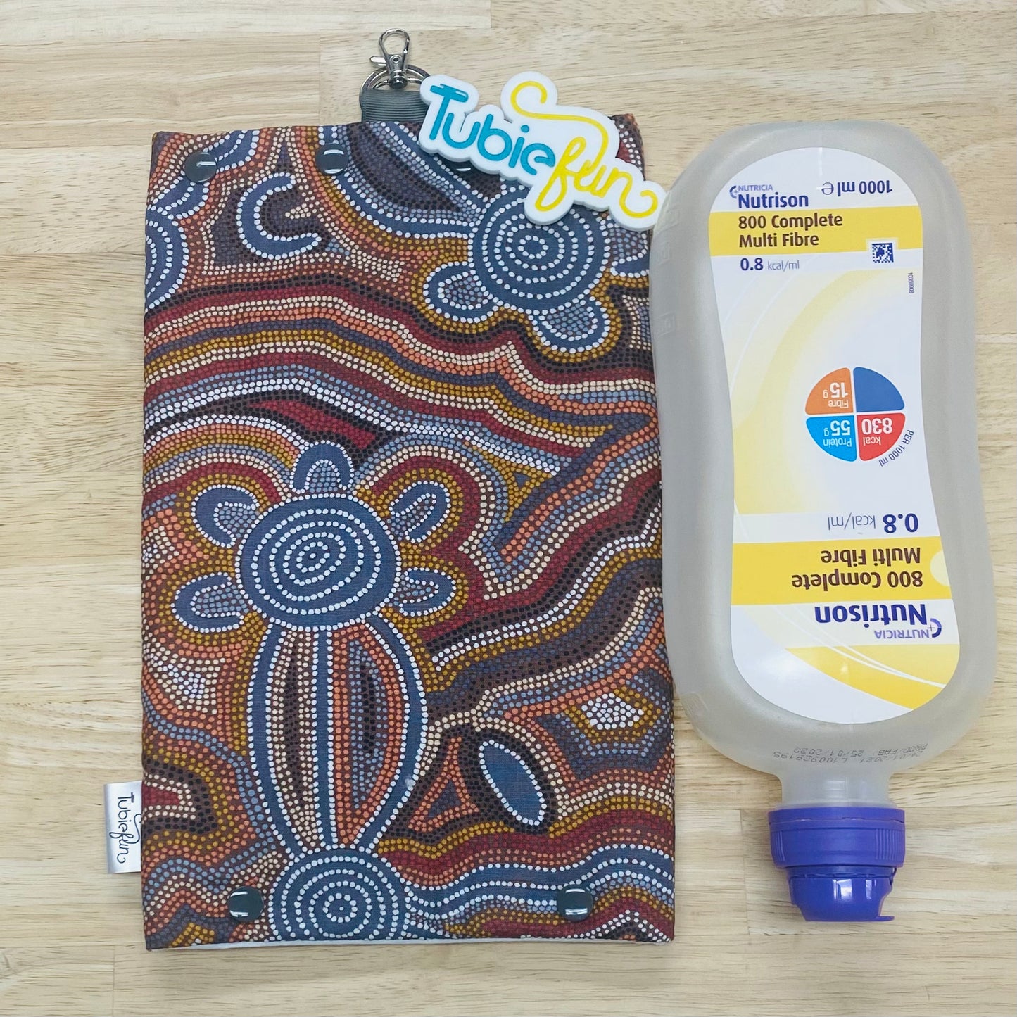 Insulated Milk Bag Suitable for 1L Flocare Bottle - Indigenous Pattern
