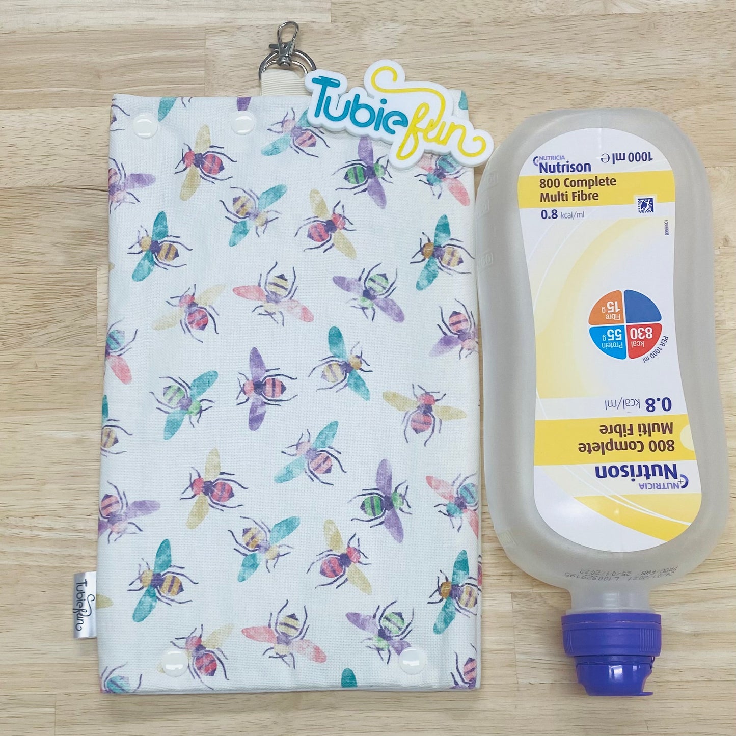 Insulated Milk Bag Suitable for 1L Flocare Bottle - Colourful Bees
