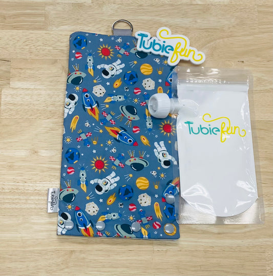 Insulated Milk Bag Suitable for Tubie Fun 500ml Reusable Pouches - Astronauts in Space
