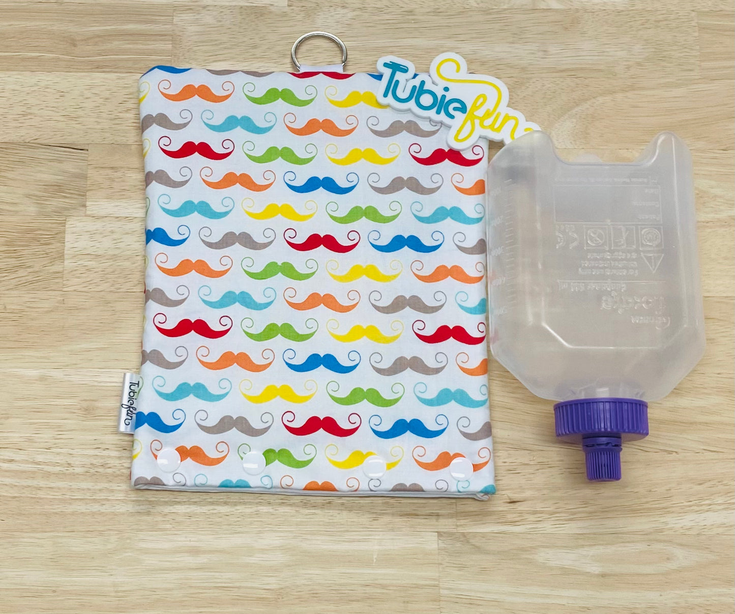 Insulated Milk Bag Suitable for 500ml Flocare Bottle in - Colourful Moustaches