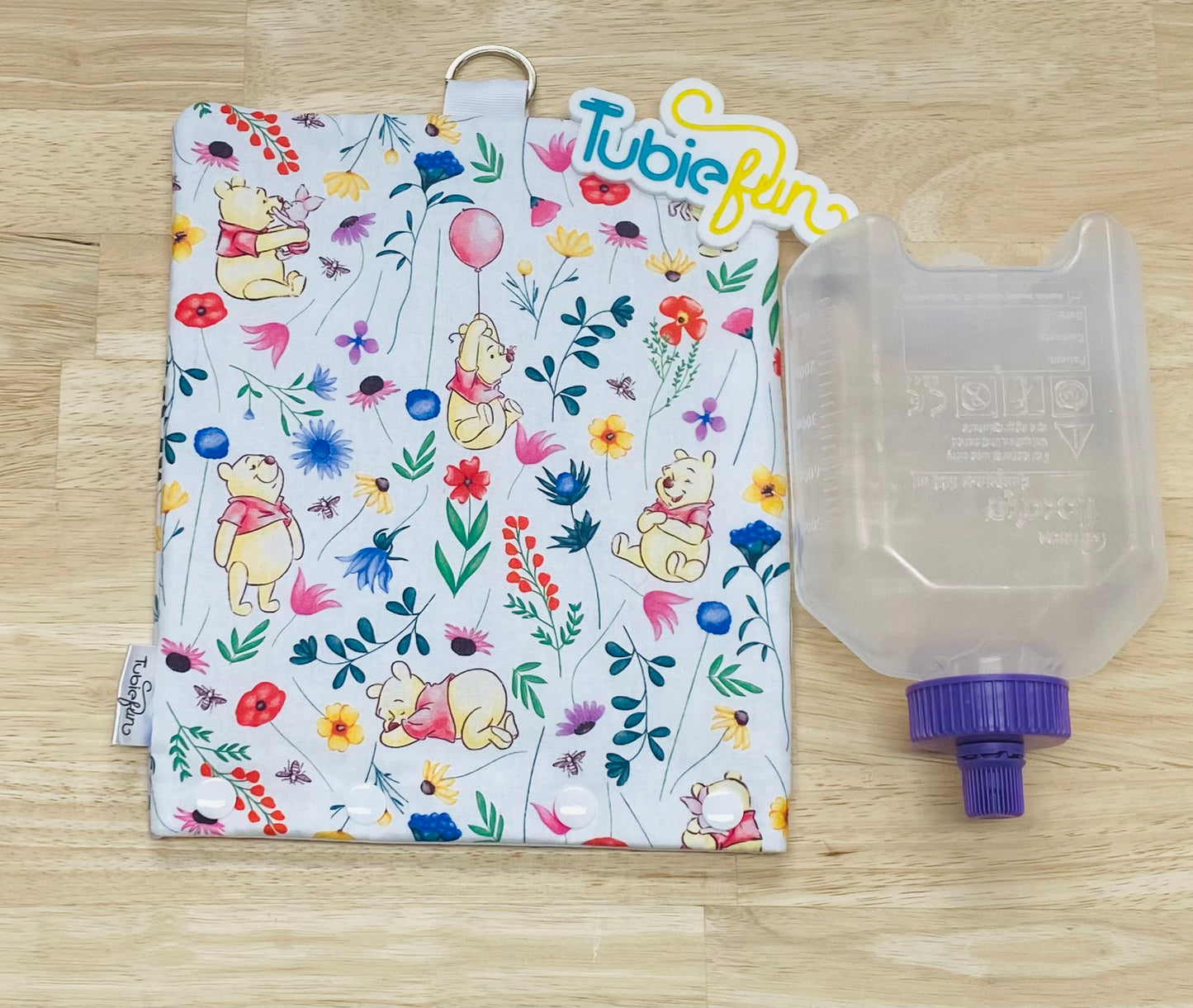 Insulated Milk Bag Suitable for 500ml Flocare Bottle in - Pooh Bear and Flowers