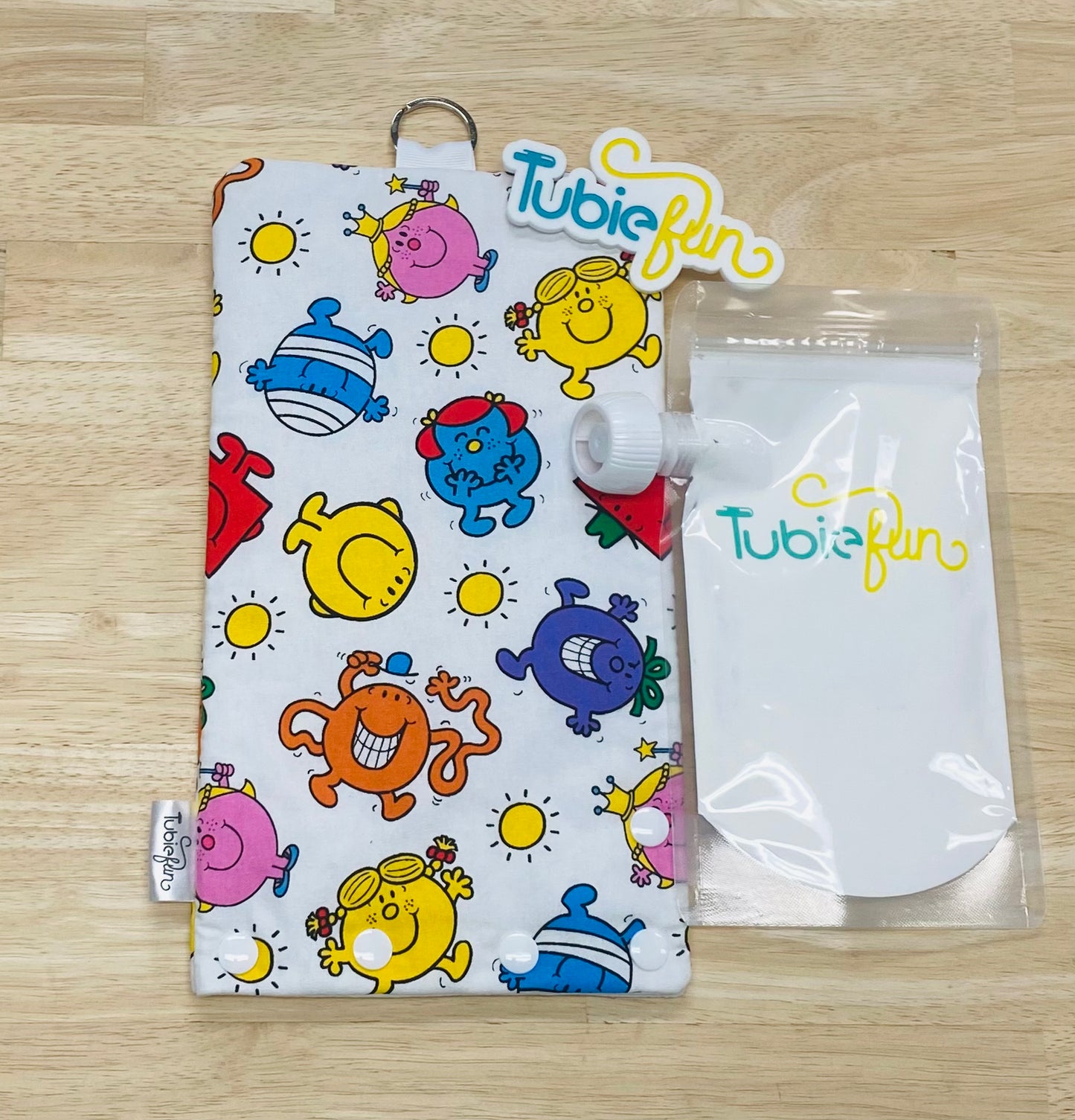 Insulated Milk Bag Suitable for Tubie Fun 500ml Reusable Pouches - Mr Men and Little Miss