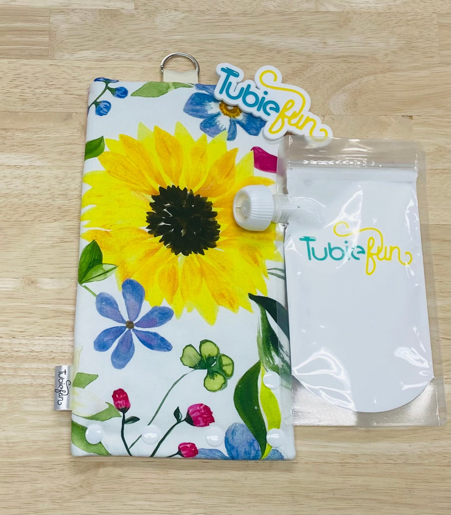 Insulated Milk Bag Suitable for Tubie Fun 500ml Reusable Pouches - Large Flowers