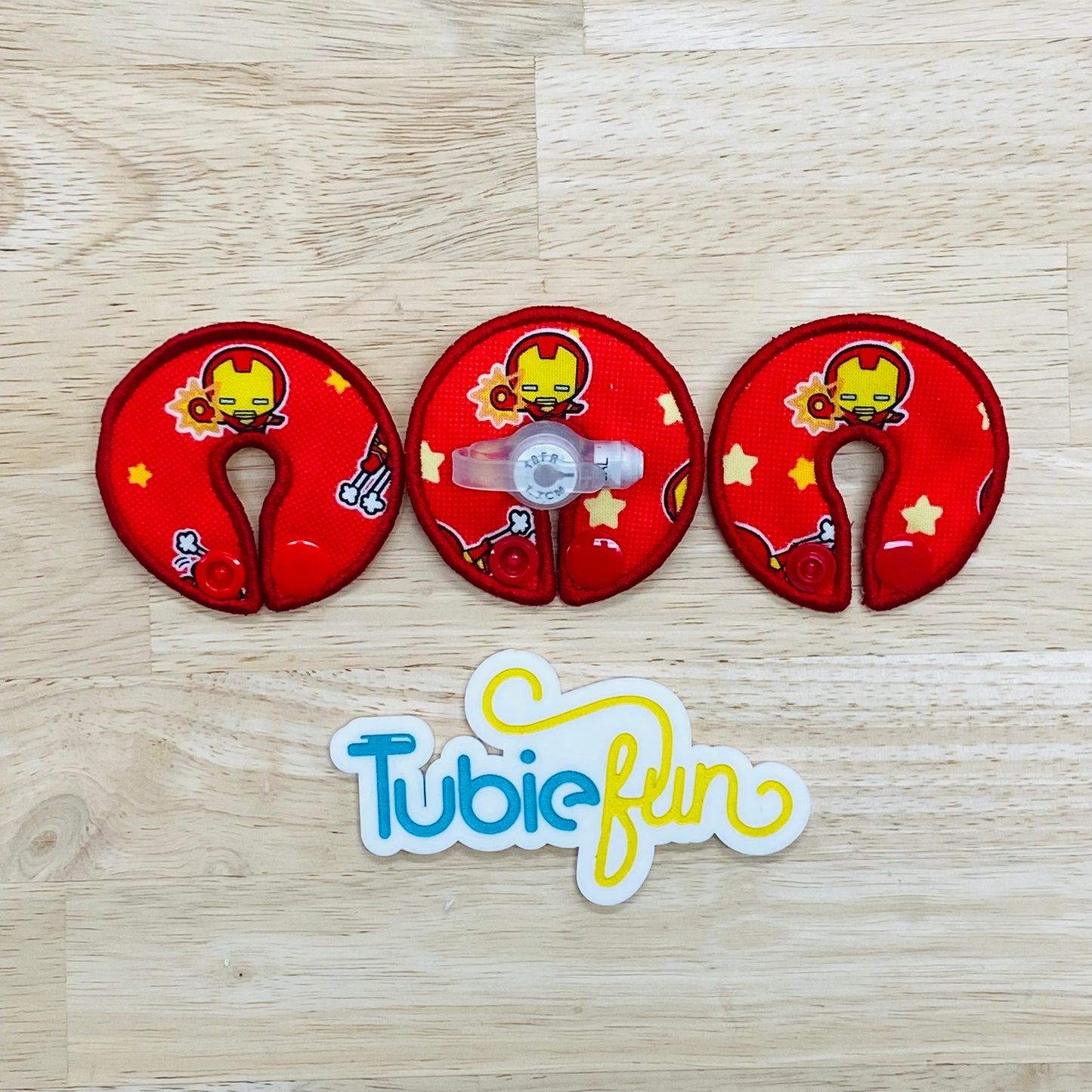 G-Tube Button Pad Cover - Iron Man