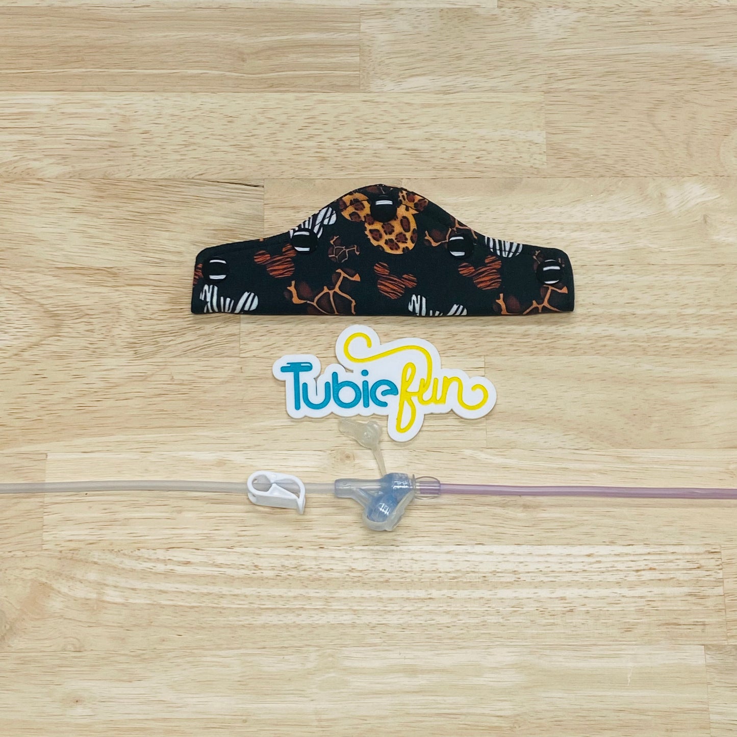 Feeding Tube Connection Cover - Animal Print Mouse Faces