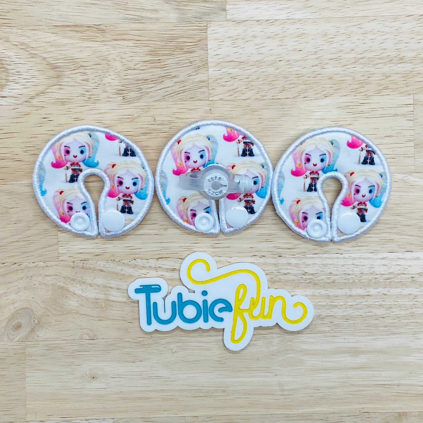 G-Tube Button Pad Cover - Pink and Blue Haired Girl