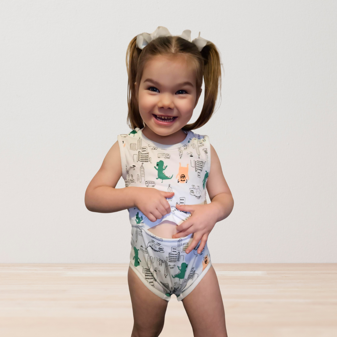 Liam Dinosaur OneEase Signature Onesie – lifestyle 2