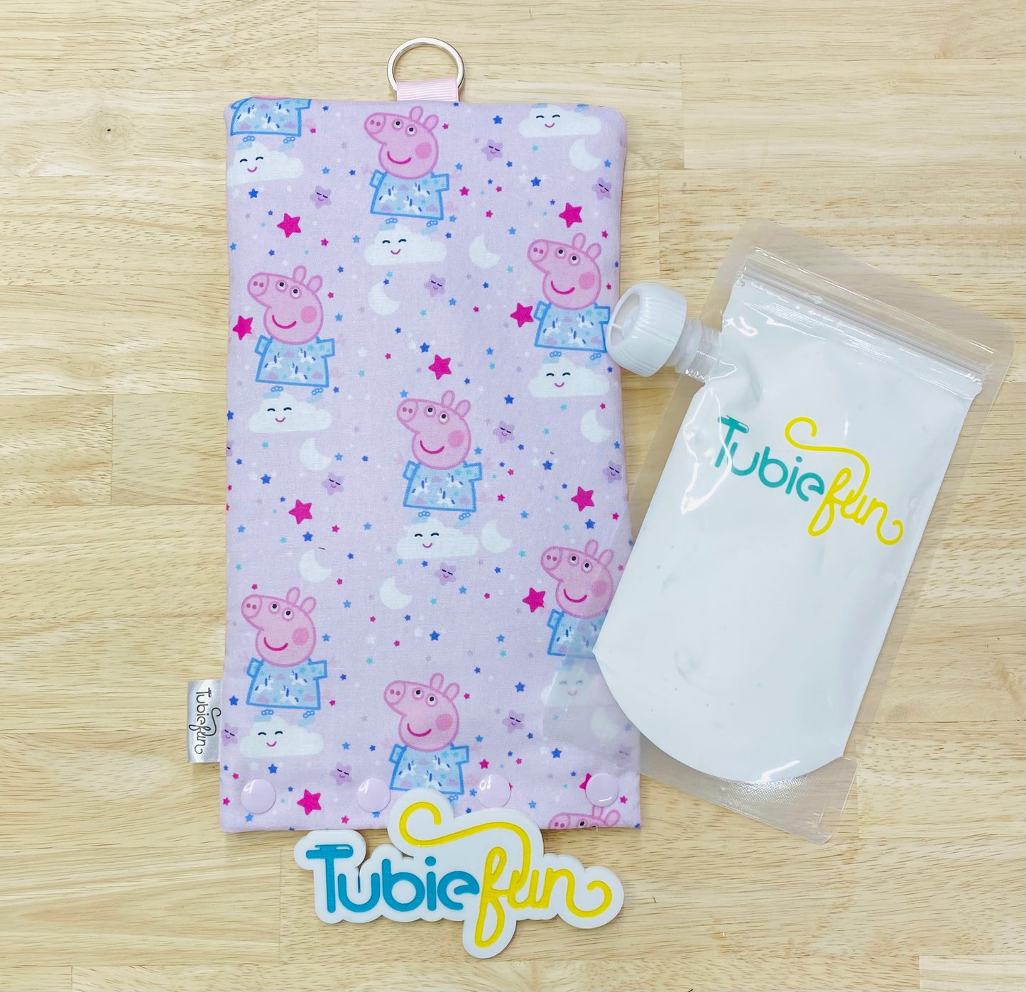 NEW Insulated Milk Bag Suitable for Tubie Fun 500ml Reusable Pouches - Pink Pig