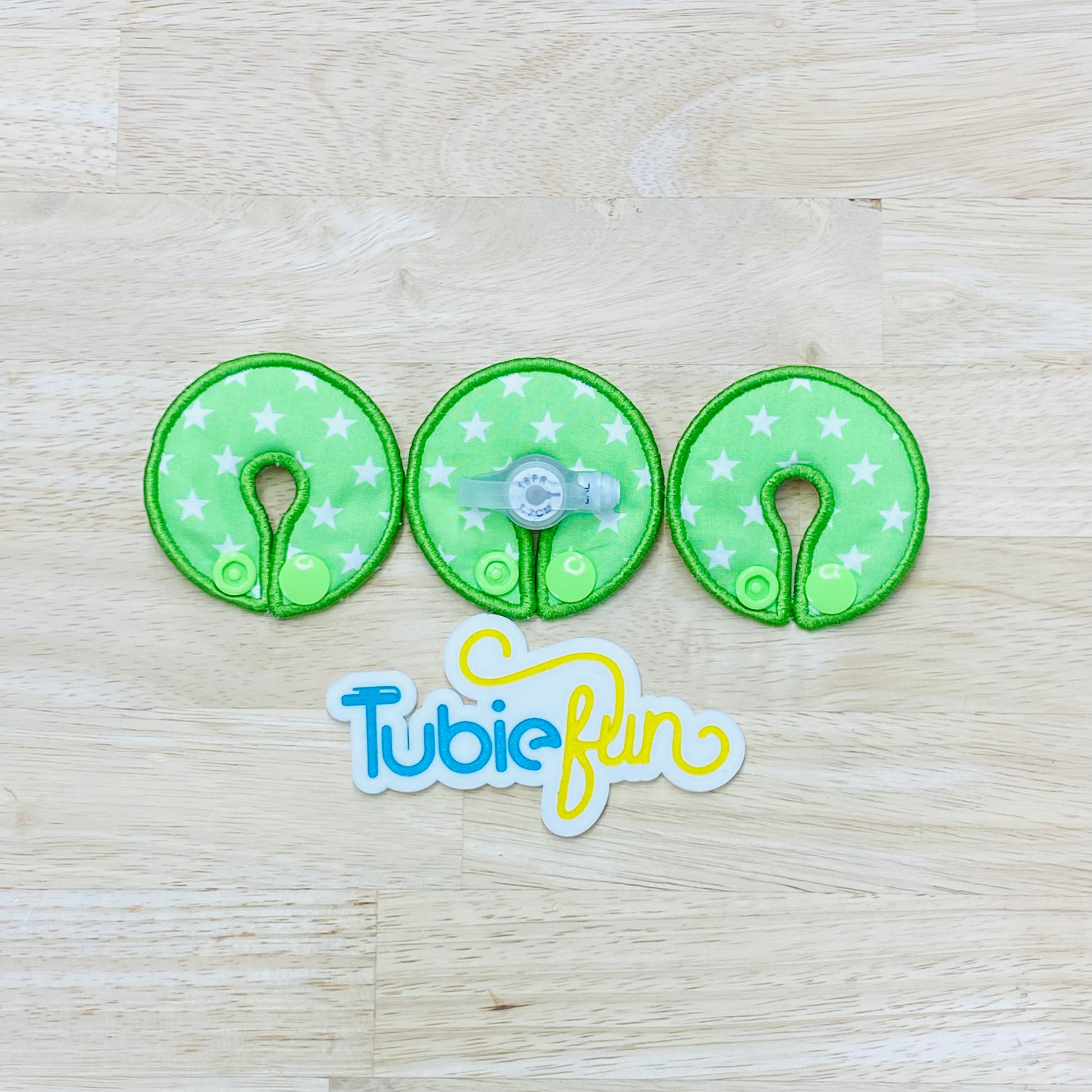 GTube Button Pad Cover White Stars on Green Tubie Fun