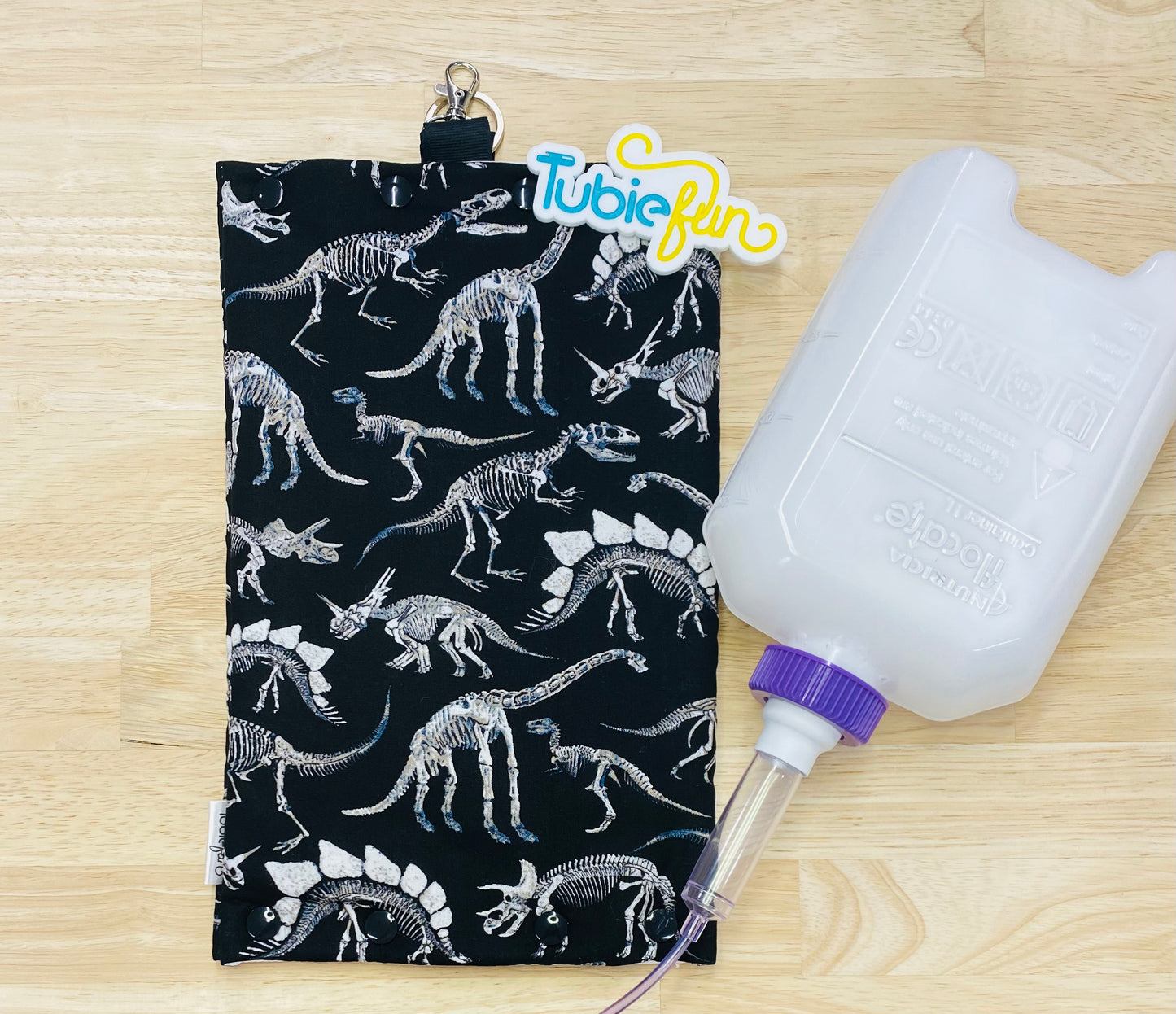 Insulated Milk Bag Suitable for 1L Flocare Bottle - Skeleton Dinosaurs