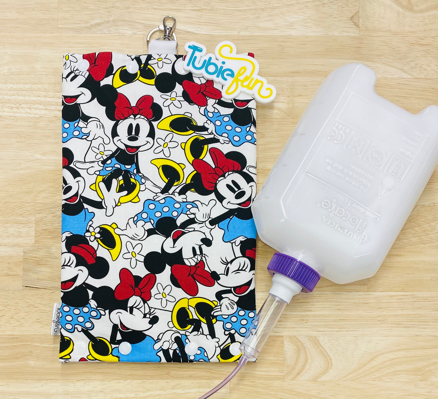 Insulated Milk Bag Suitable for 1L Flocare Bottle - Girl Mouse on White