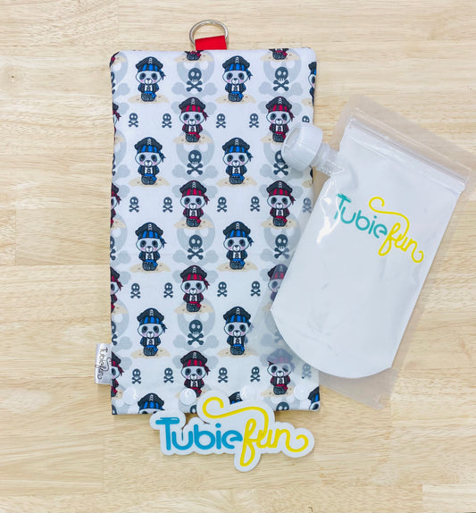 NEW Insulated Milk Bag Suitable for Tubie Fun 500ml Reusable Pouches - Pirate Pandas
