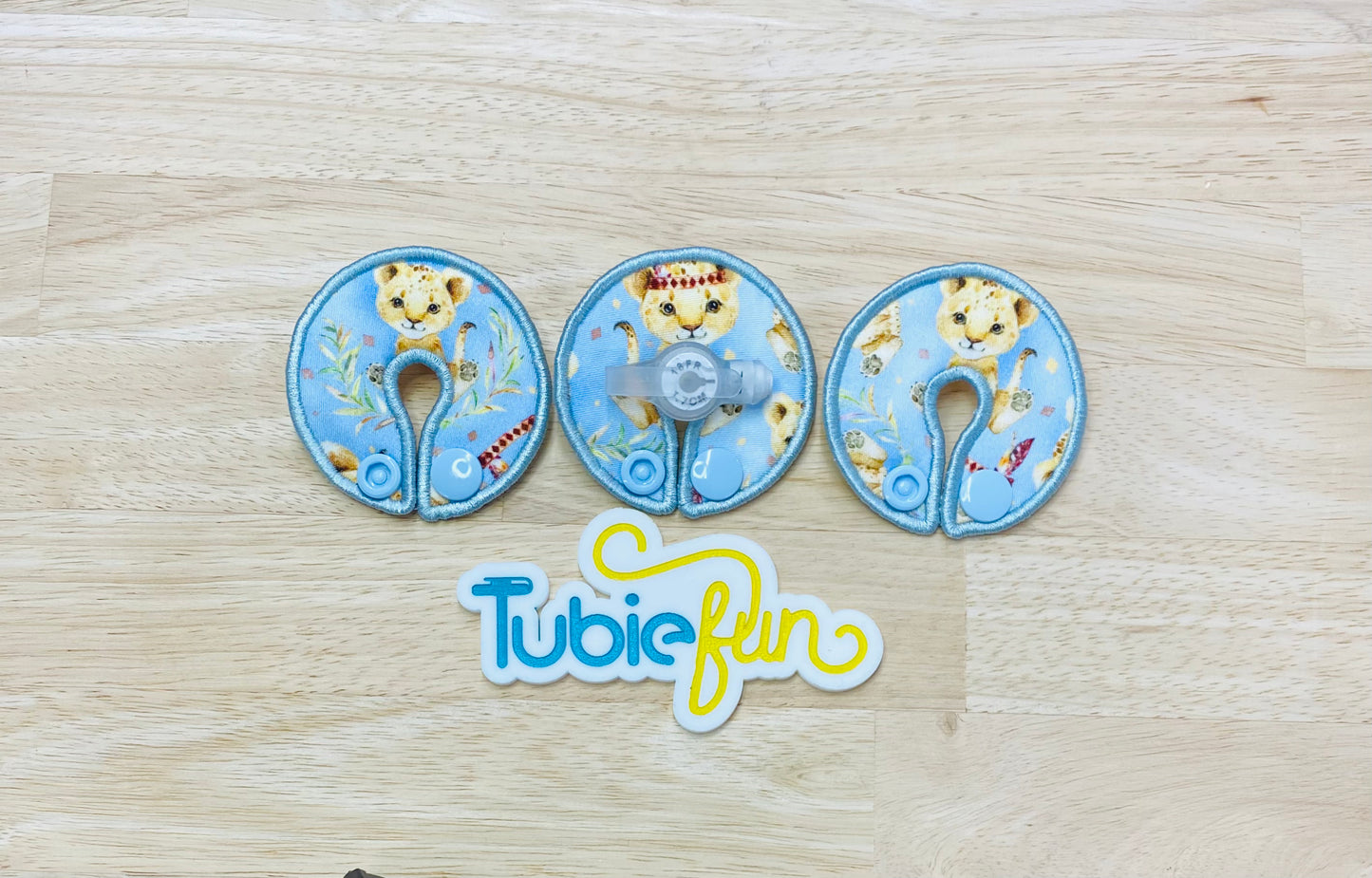 G-Tube Button Pad Cover - Tigers on Blue